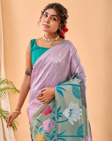 PURPLE PURE PAITHANI SILK SAREE 1