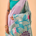 PURPLE PURE PAITHANI SILK SAREE 4