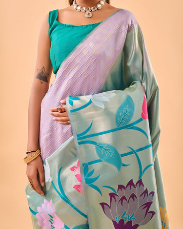 PURPLE PURE PAITHANI SILK SAREE 4