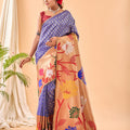 BLUE PURE PAITHANI SILK SAREE 