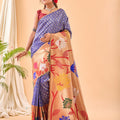 BLUE PURE PAITHANI SILK SAREE  2