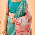 TEAL BLUE PURE PAITHANI SILK SAREE  4