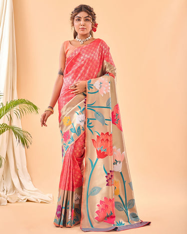 PINK PURE PAITHANI SILK SAREE 