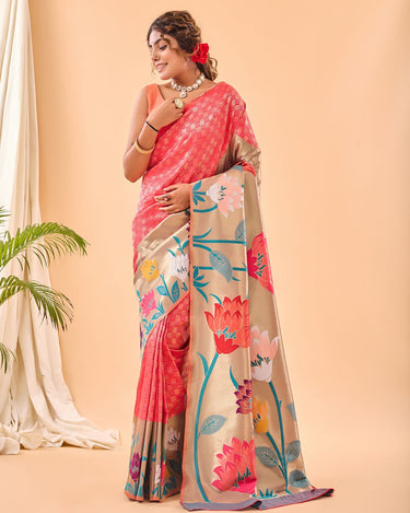 PINK PURE PAITHANI SILK SAREE  2