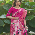 Pink Colour Duck Paithani Saree 1