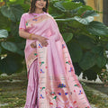 Baby Pink Colour Duck Paithani Saree 