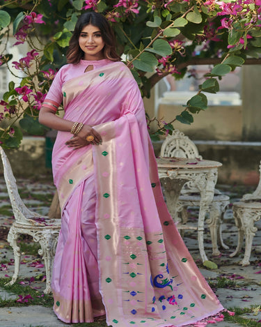 Baby Pink Colour Devangi Paithani Saree 