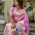 Baby Pink Colour Devangi Paithani Saree 3