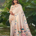 Off White Colour Duck Paithani Saree