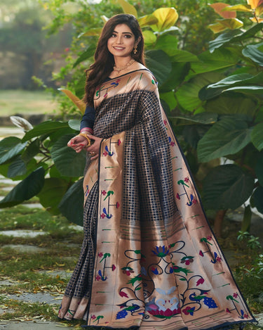 Black Colour Duck Paithani Saree