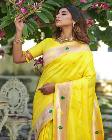 Yellow Colour Devangi Paithani Saree 2