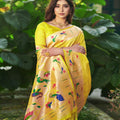 Yellow Colour Duck Paithani Saree 2
