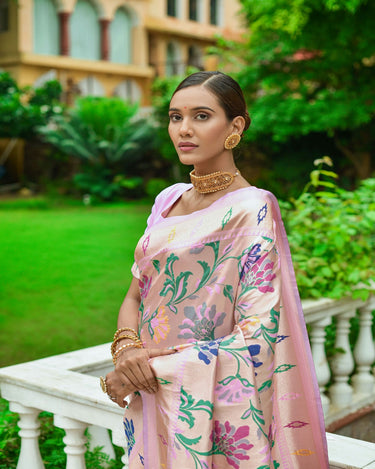 Baby Pink Colour Paithani Ena Saree 1