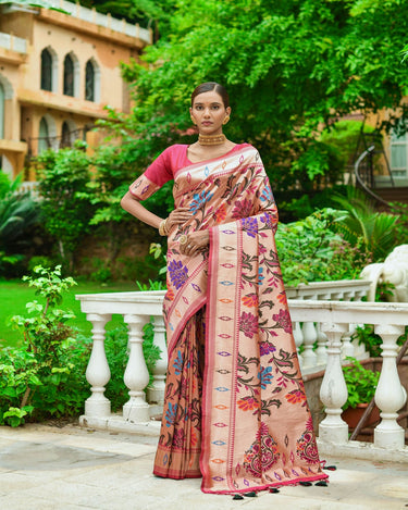 Maroon Colour Paithani Ena Saree