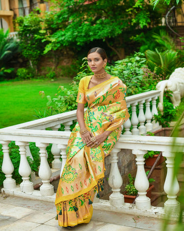 Yellow Colour Paithani Ena Saree 2