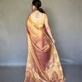 BROWN Jacquard Zari Weaving Saree 3