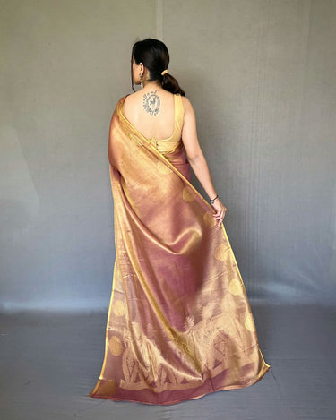 BROWN Jacquard Zari Weaving Saree 3