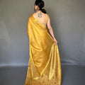 YELLOW   Jacquard Zari Weaving Saree 2