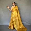 YELLOW   Jacquard Zari Weaving Saree