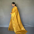 YELLOW   Jacquard Zari Weaving Saree 3