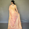 PEACH  Jacquard Zari Weaving Saree 2