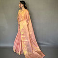 PEACH  Jacquard Zari Weaving Saree 3