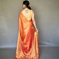 ORANGE  Jacquard Zari Weaving Saree 2