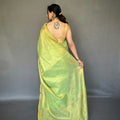 LIGHT  GREEN  Jacquard Zari Weaving Saree 2