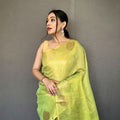 LIGHT  GREEN  Jacquard Zari Weaving Saree 1