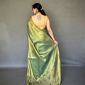 PEAR GREEN   Jacquard Zari Weaving Saree 2