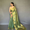 PEAR GREEN   Jacquard Zari Weaving Saree