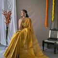 YELLOW  Original Tissue Silk Sarees 2