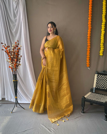 YELLOW  Original Tissue Silk Sarees