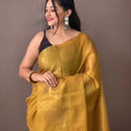 YELLOW  Original Tissue Silk Sarees 1