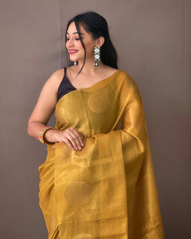 YELLOW  Original Tissue Silk Sarees 1