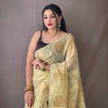 OFF WHITE   Original Tissue Silk Sarees 1