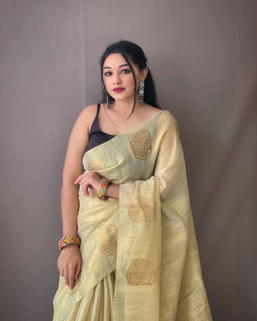 OFF WHITE   Original Tissue Silk Sarees 1