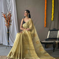 OFF WHITE   Original Tissue Silk Sarees 2