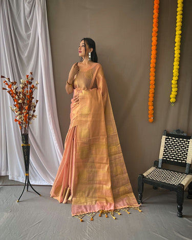 LIGHT PINK  Original Tissue Silk Sarees