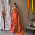 PASTEL RED Original Tissue Silk Sarees 