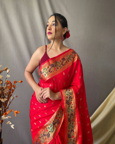 RED This beautiful Paithani Soft Silk saree 1