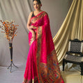 PINK  This beautiful Paithani Soft Silk saree 