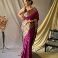 WINE This beautiful Paithani Soft Silk saree 