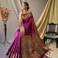 WINE This beautiful Paithani Soft Silk saree  2