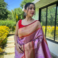 PURPLE  Pure soft paithani silk saree   1