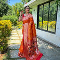 ORANGE Pure soft paithani silk saree   