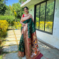 GREEN  Pure soft paithani silk saree   