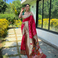 PINK Pure soft paithani silk saree    