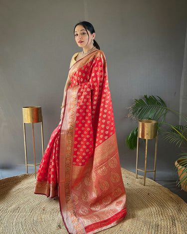  RED rosy soft silk saree with beautiful border and rich pallu 2