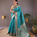 TEAL BLUE rosy soft silk saree with beautiful border and rich pallu 